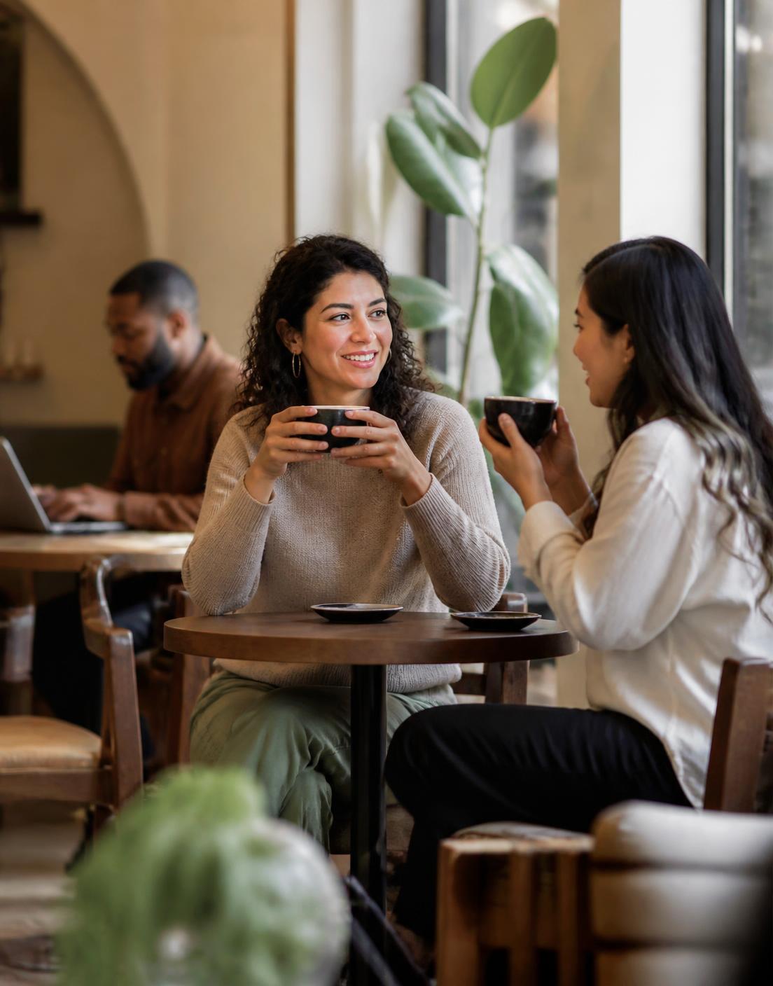 Friends enjoying coffee together